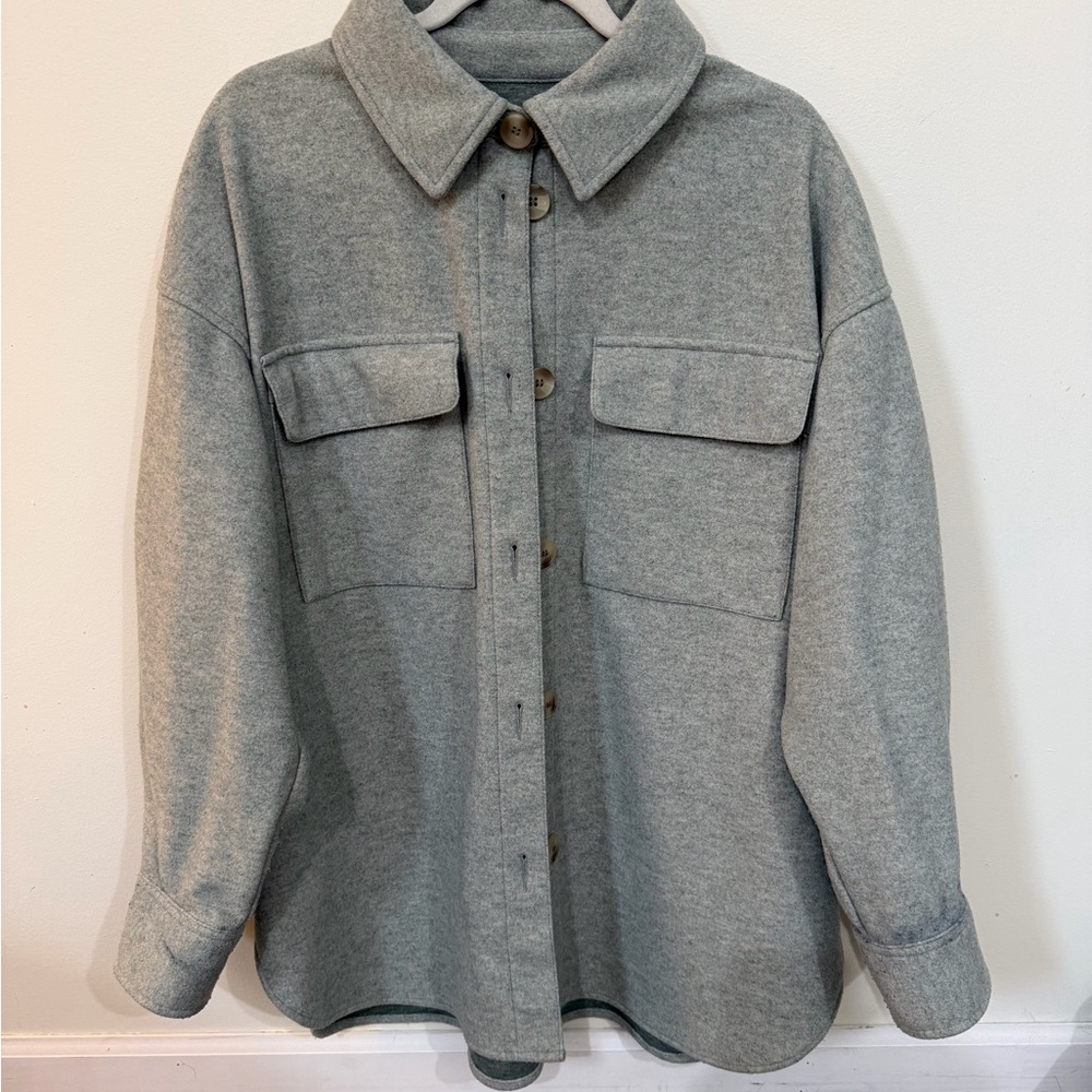 H&M Heather Gray Shirt Jacket